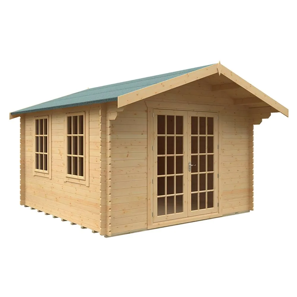 Buttercup Farm 12x12 The Lotherton 28mm Cabin - L355 x W355 x H271.9 cm in Natural
