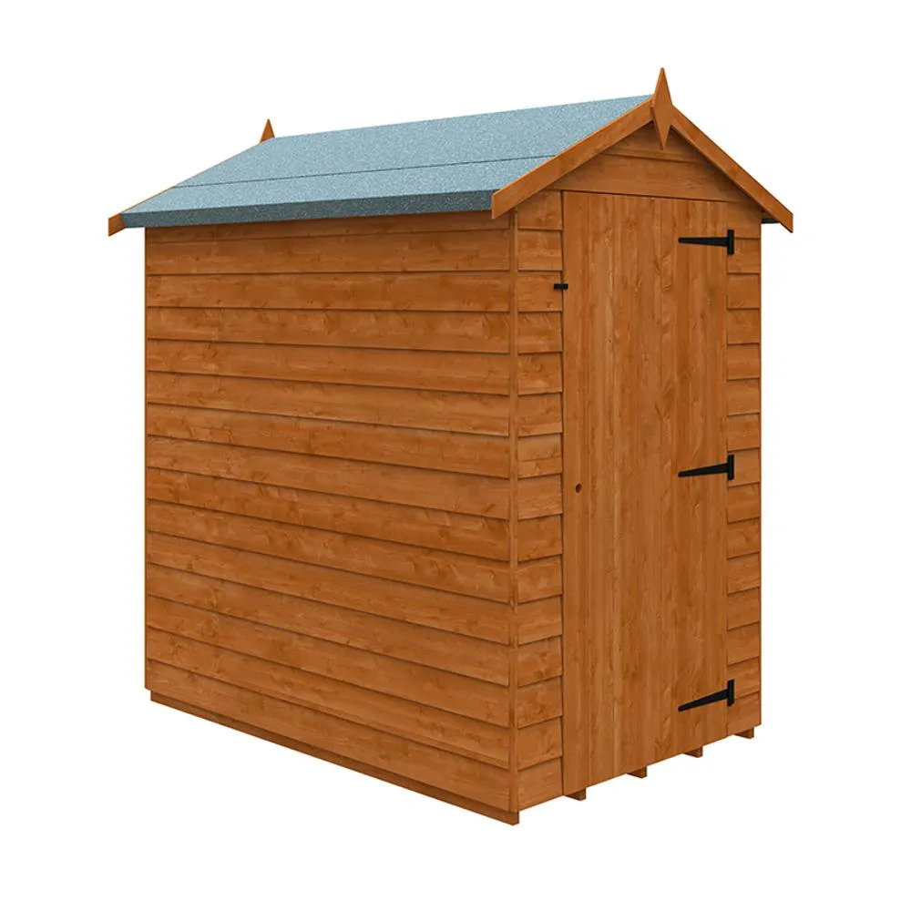 Buttercup Farm 6 x 4 Feet Value Apex 9mm Shed - Solid Wood/Softwood/Pine in Burnt Orange