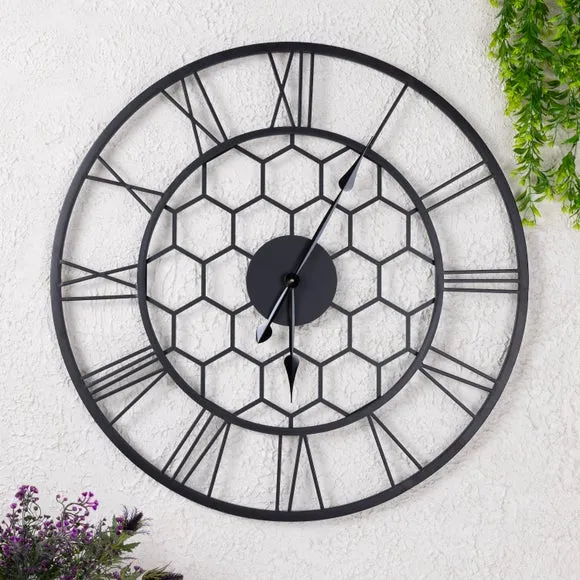 Charles Bentley Stanwick Indoor Outdoor Round Skeleton Wall Clock