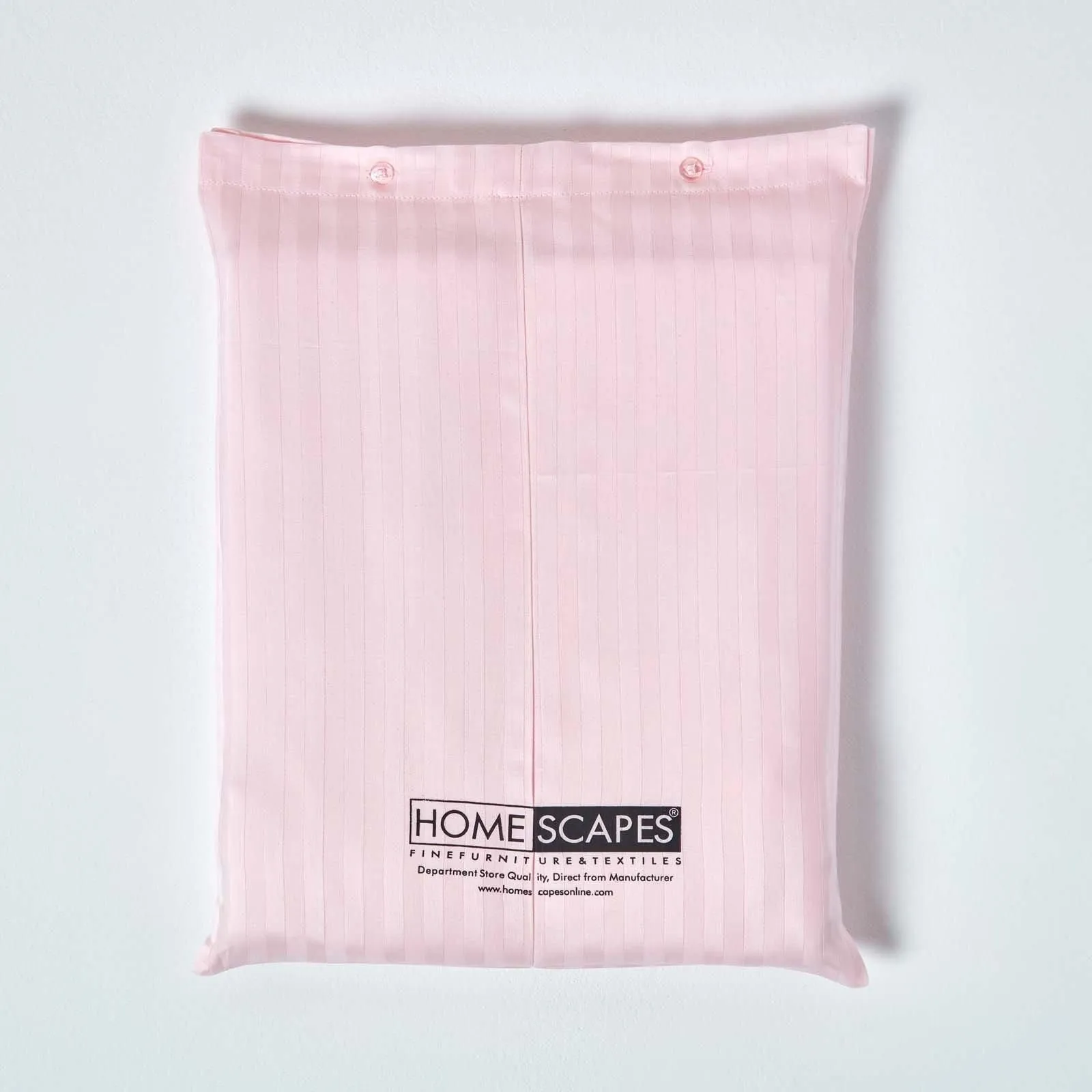 Homescapes Egyptian Cotton Satin Stripe Flat Sheet 330 Thread Count in Pink 5