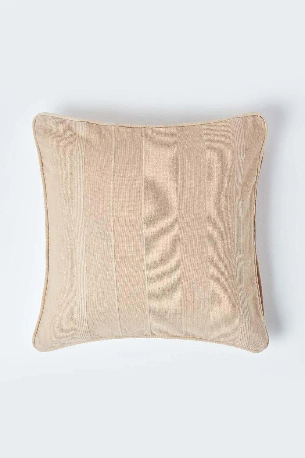 Homescapes Cotton Rajput Ribbed Cushion Cover in Beige