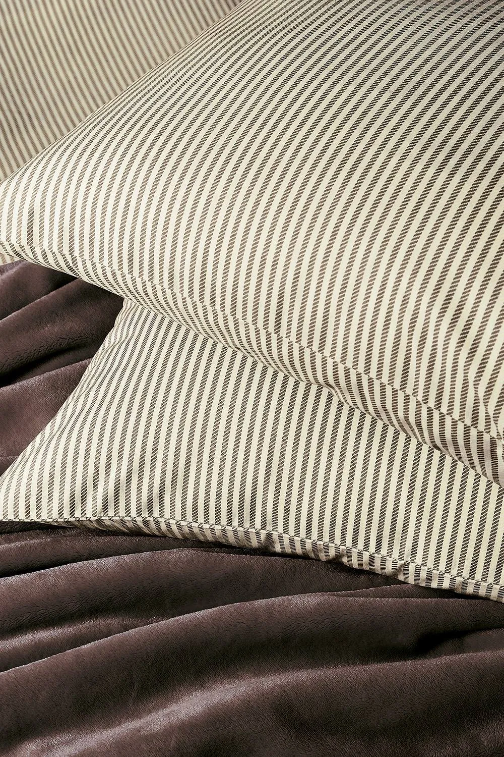 Helena Springfield 'Twill Stripe' Duvet Cover Set in Chocolate 5
