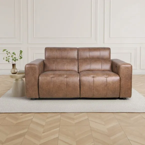 Akari Quilted Faux Leather Power Recliner 3 Seater Sofa 2