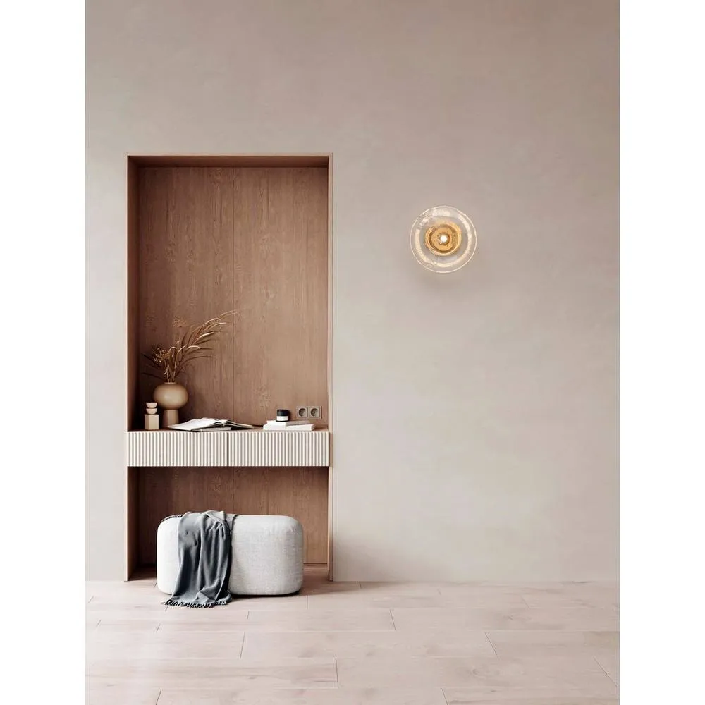Netlighting King 26cm Wall Lamp Brass Gold Blown Clear LED G9 1x5W 2
