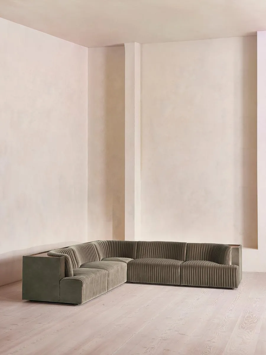 Hamish Modular Sofa, Corner Sofa, Velvet, Taupe