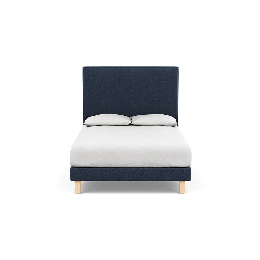 Heal's Shallow Divan Double Boucle Indigo Light Solid Wood