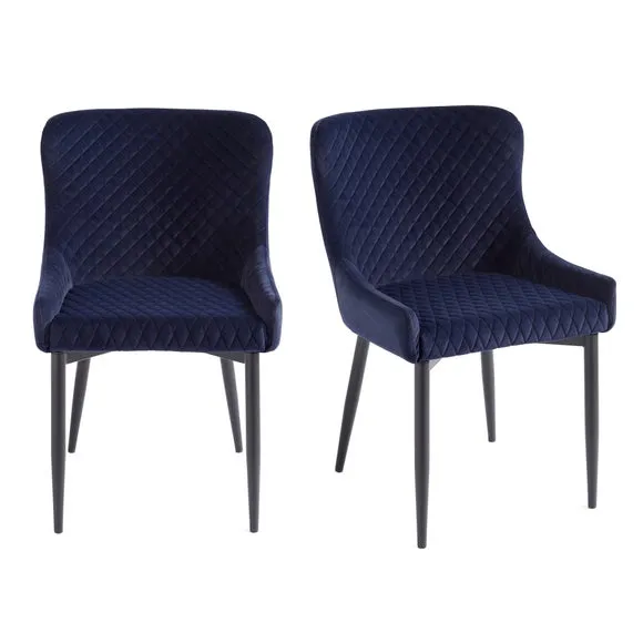 Montreal Set of 2 Dining Chairs, Velvet 4