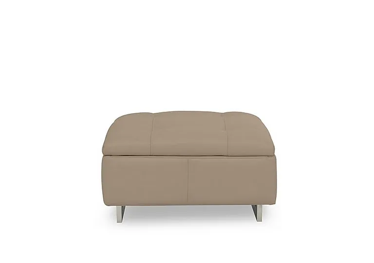 Moet Large Leather Standard Footstool - Barley