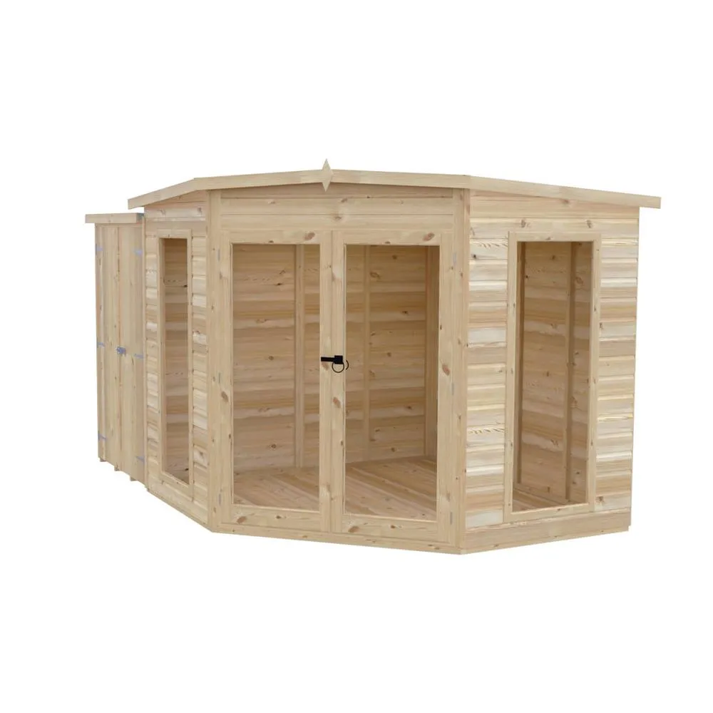 Shires Barclay 8 x 12 Feet with Side Shed - L119 x W224.8 x H190.2 cm in Brown 2