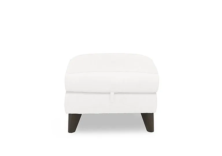 Dreamer Leather Storage Footstool - BV Star White