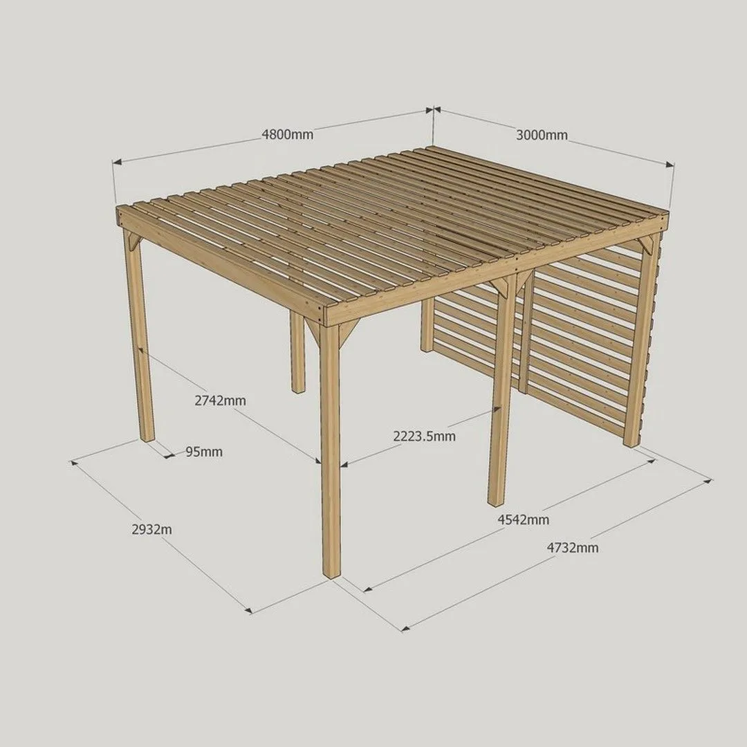 Rutland County Garden Furniture Ltd Shade Pergola - Wood - L300 x W480 x H270 cm - Rustic Brown 5