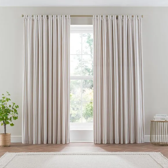 Durham Stripe 100% Cotton Tab Top Curtains 2