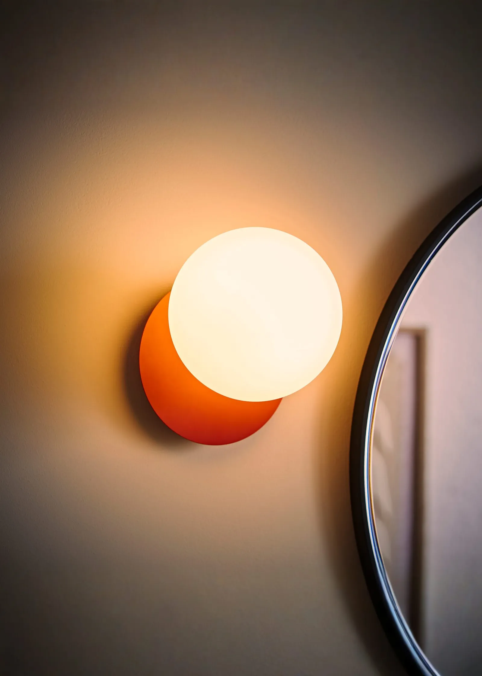 ValueLights Darla Frosted Globe IP44 Rated Bathroom Wall Light in Burnt Orange 2