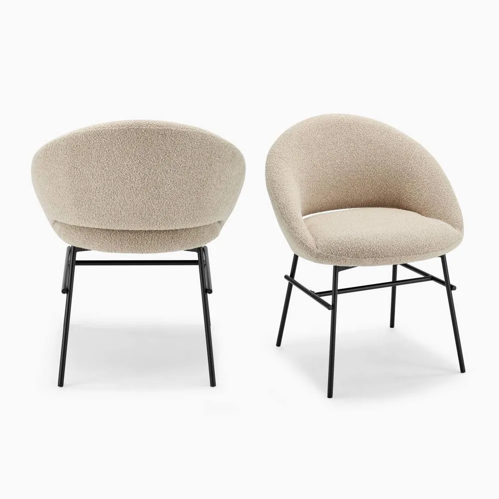 FurnitureboxUK 2x Nella Beige Fabric Dining Chairs 6