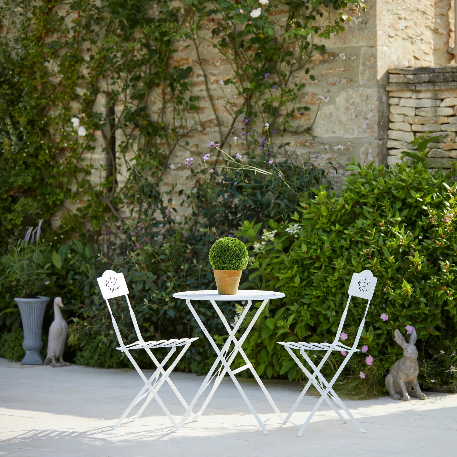 Churchgate 2 Seater Ivory Metal Bistro Set Off-White