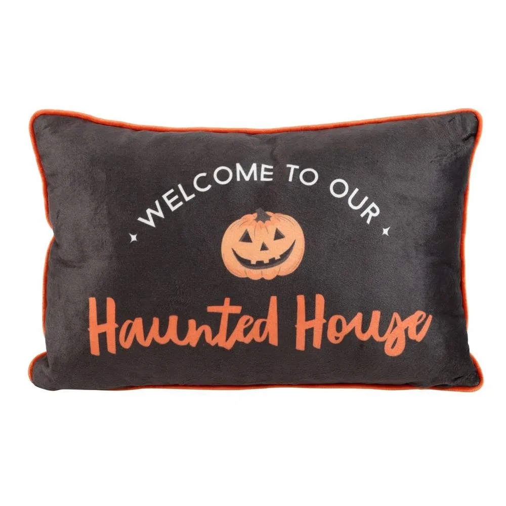 Something Different Haunted House Rectangular Filled Cushion in Black