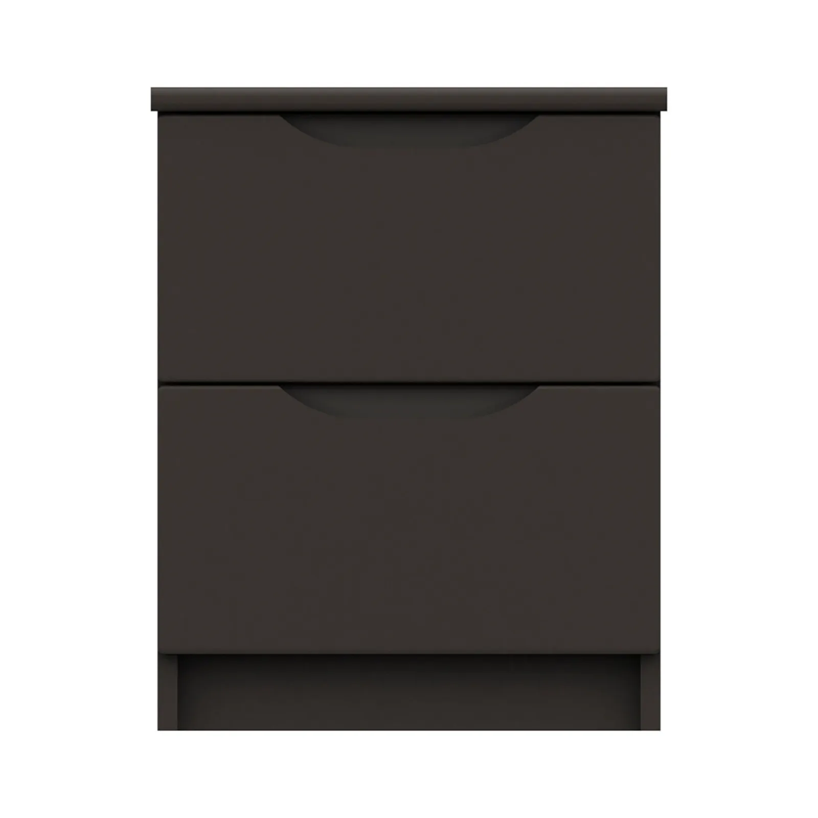 Legato Graphite Gloss 2 Drawer Bedside Table Black