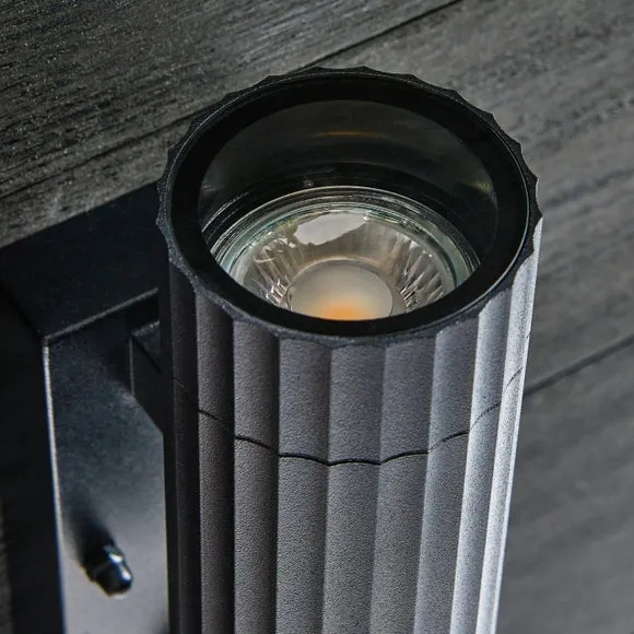 Georgi Ribbed 2 Light PIR Outdoor Wall Light 3