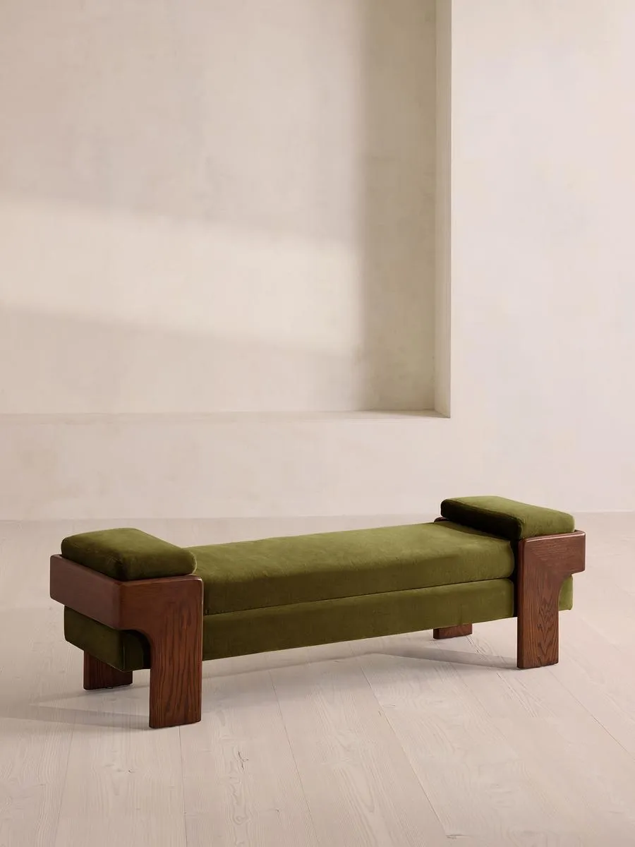 Marcia Bench, Velvet, Olive