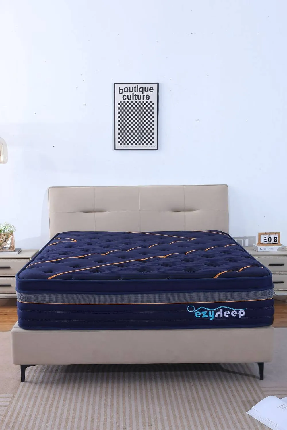 Ezysleep 30cm Saphire Harmony Spring Foam Mattress in Navy 5