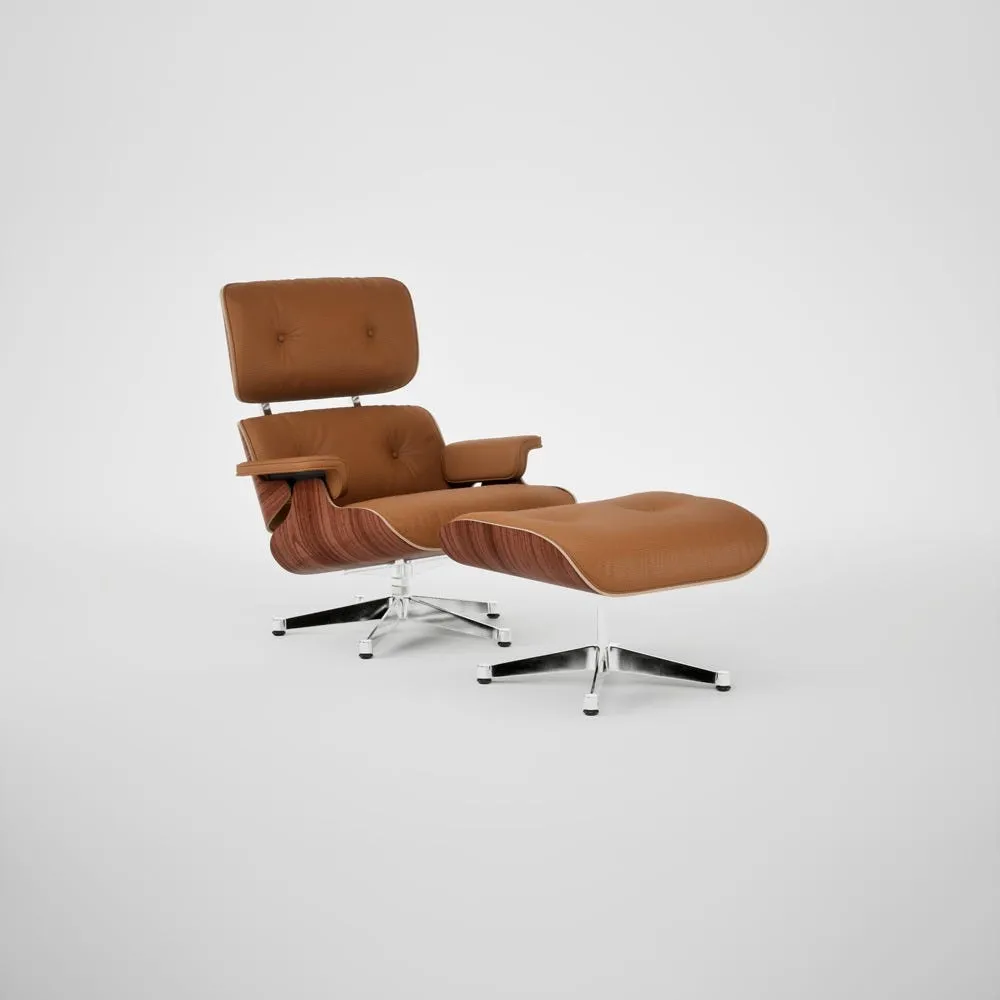 Vitra Eames Lounge Chair & Ottoman Santos Palisander Contemporary L50 97 Cognac Polished Base 04 1