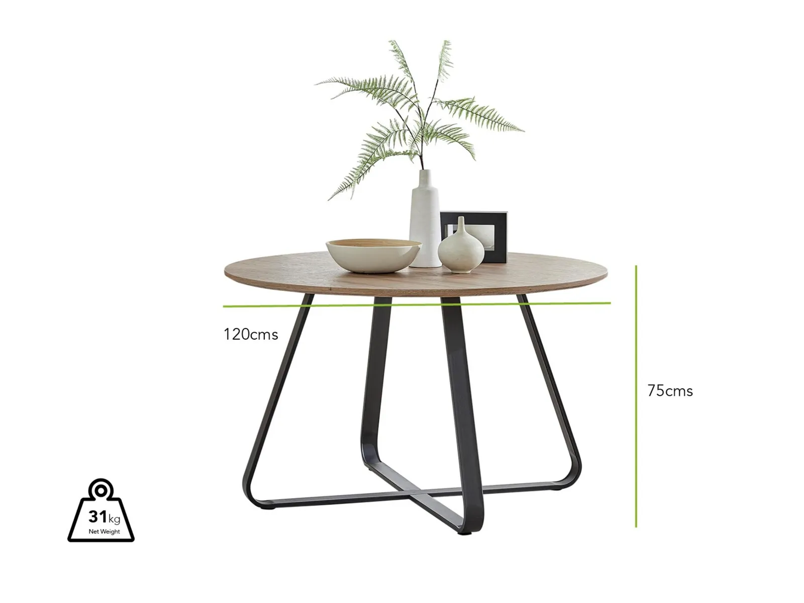 FurnitureboxUK Santorini Brown Round Table & 4 Corona Black Leg Chairs in Grey 5