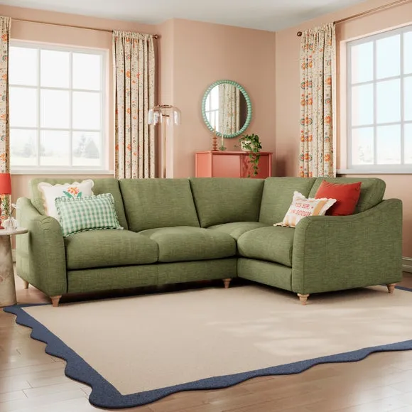 Hattie Slub Faux Linen Corner Sofa 1