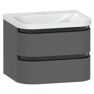 Duarti by Calypso Berrington Polished Anthracite Vanity with Whitley Basin - 600mm