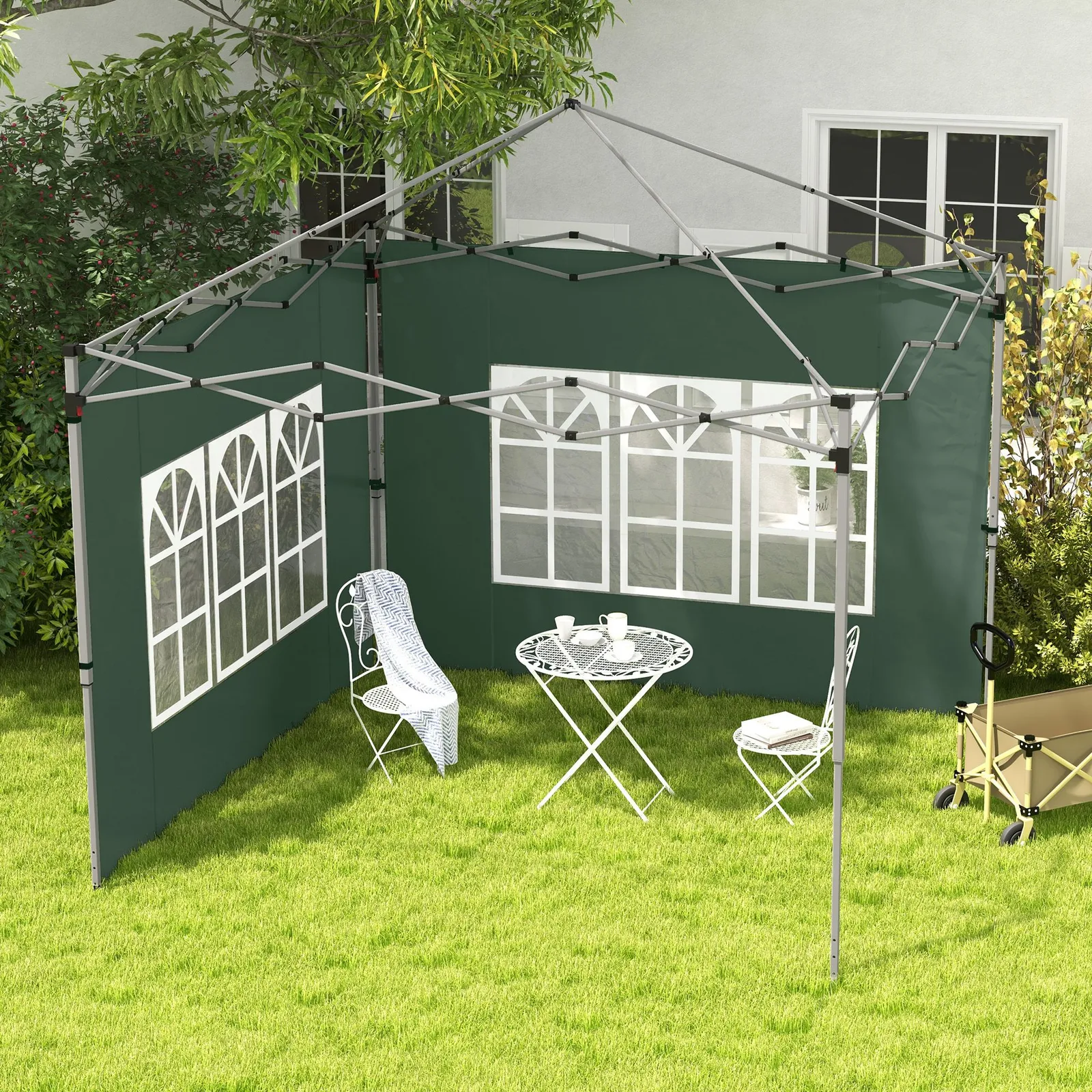 OUTSUNNY Gazebo Side Panels for 3x3(m) or 3x4m Pop Up Gazebo, 2 Pack in Green 1