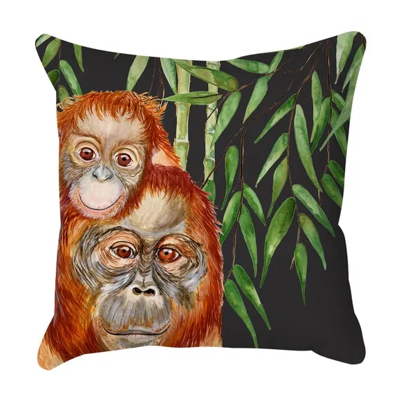 Jungle Orangutan Square Cushion Cover 3
