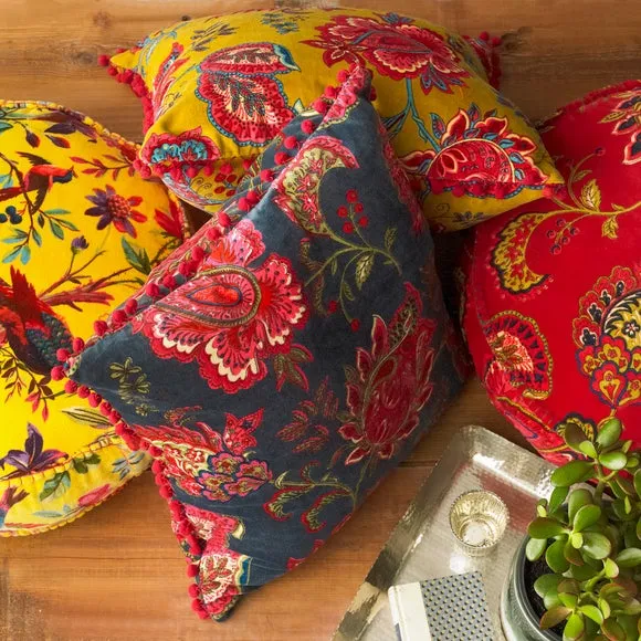 Paoletti Malisa Floral Velvet Cushion 3