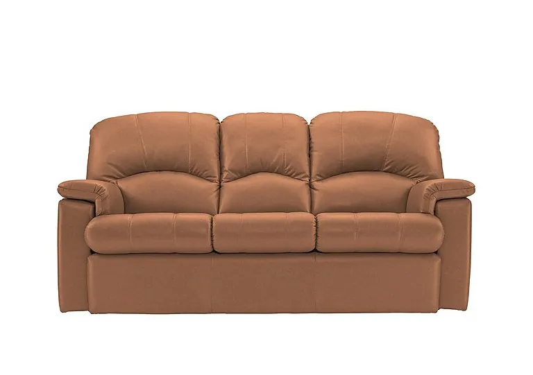 Chloe 3 Seater Leather Sofa - No Recliner - Texas Tan