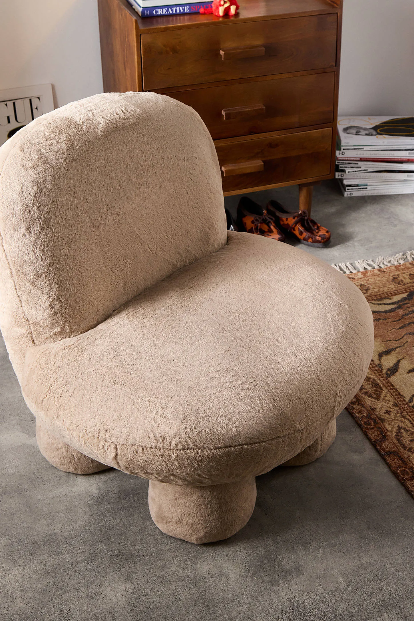 Light Brown Teddy Bubble Chair - Brown 3