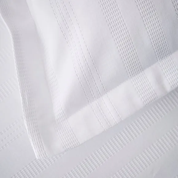 Dorma Purity Staunton White 100% Cotton Oxford Pillowcase Pair 3