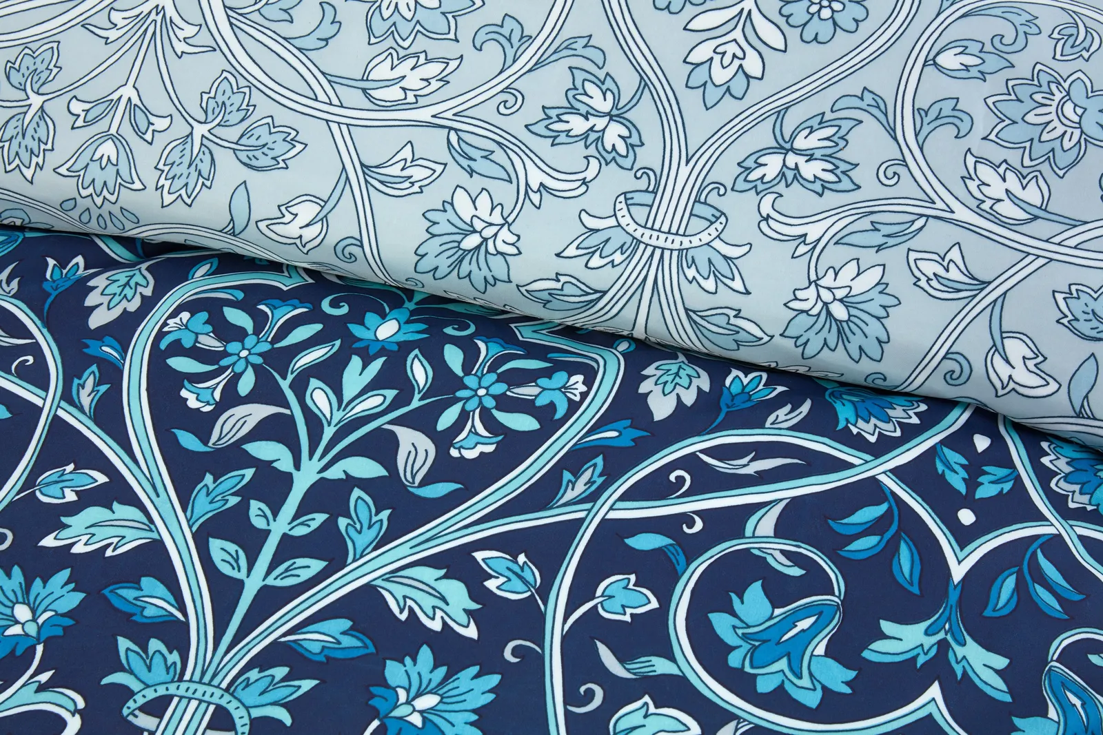 Rapport Home Harrow Microfibre Floral Reversible Duvet Cover Set with Pillowcase in Blue 2