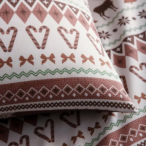 Fusion Christmas Fairisle Polycotton Duvet Cover & Pillowcase Set 3