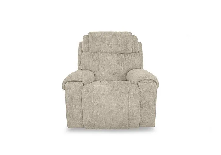 Hollywood Fabric Power Recliner Chair with Power Headrest, Bluetooth Speakers and Storage Arms - Cream