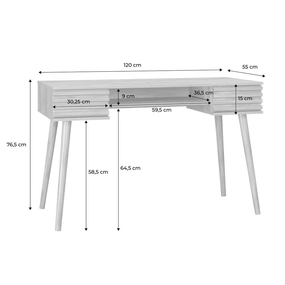 sweeek 2-drawers Wooden Effect Desk in Light Brown 5