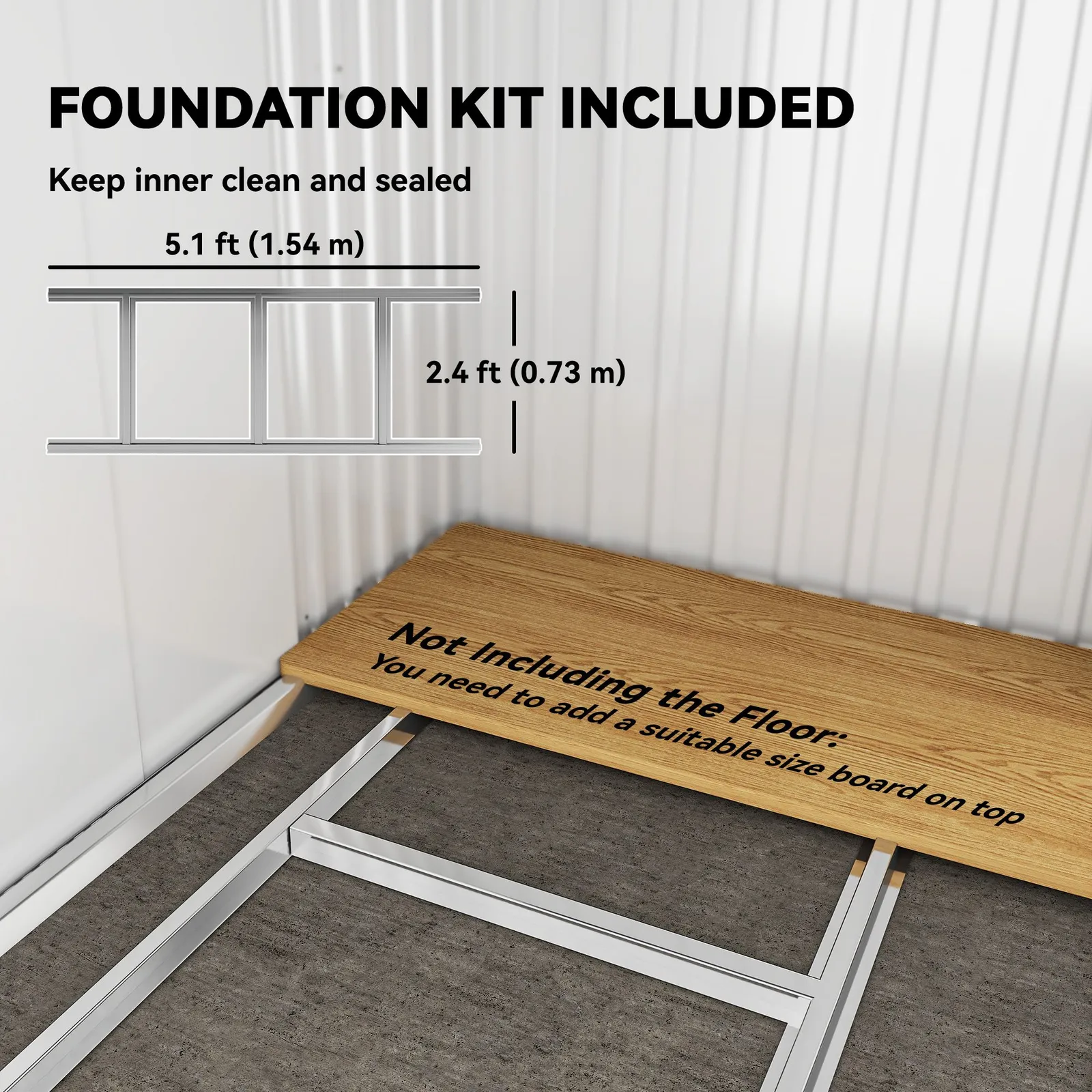 OUTSUNNY 6.5x4FT Garden Shed w/ Foundation Lockable Metal Tool Shed in Light Grey 5