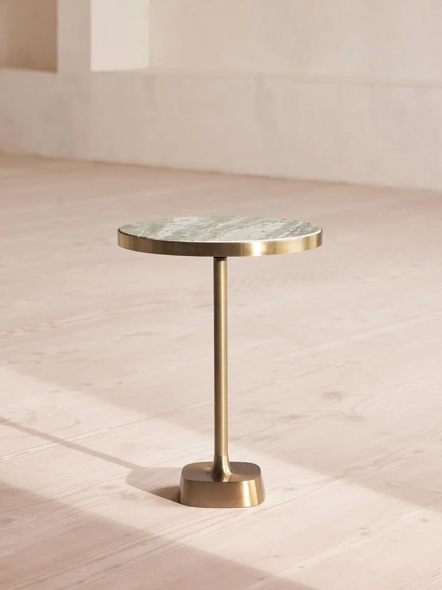 Arlon Side Table, Terra Bianca Marble, Medium