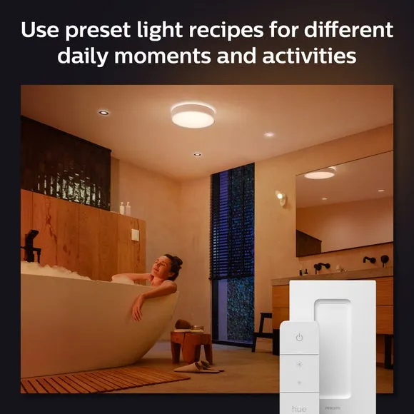 Philips HUE Devere Medium Smart LED Bathroom Flush Ceiling Light 6