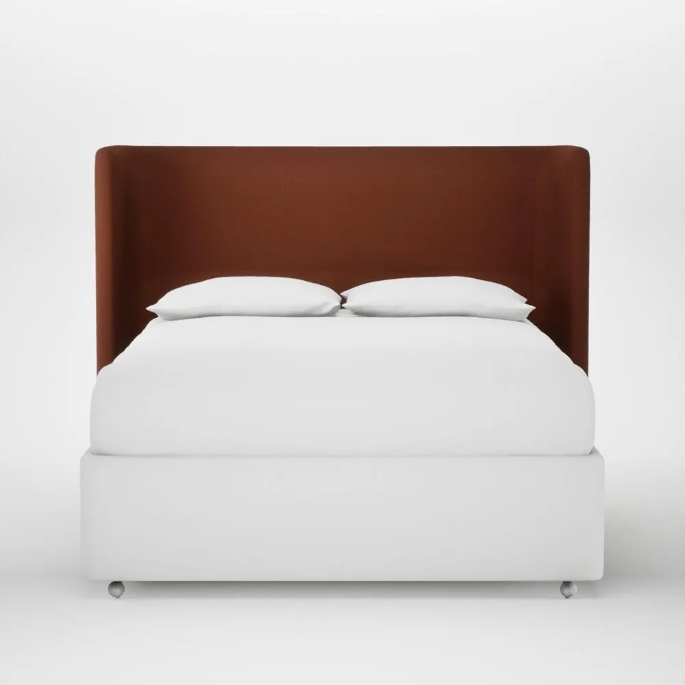 Heal's Monroe Headboard Lift Storage King Smart Cotton Linen Rust 1