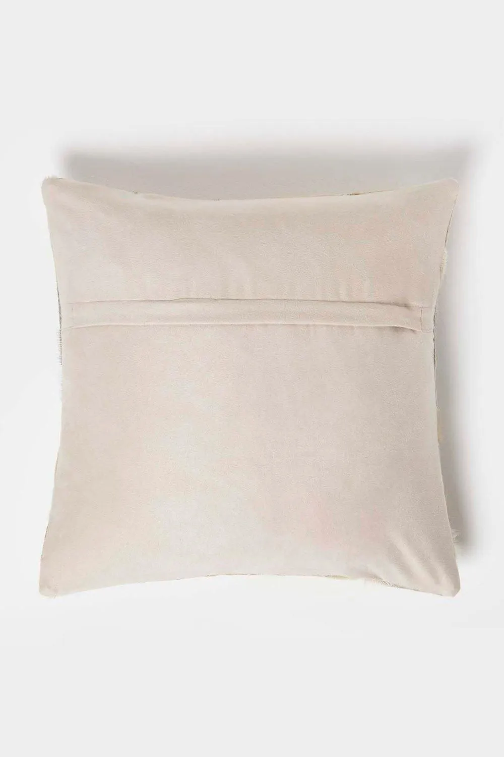 Homescapes Cream & Grey Leather Cushion 45 x 45 cm 3