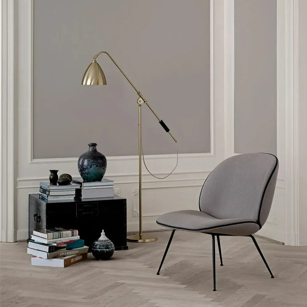 Gubi Bestlite BL4 Floor Lamp Brass Base Black Shade 4