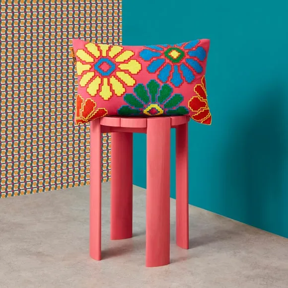 Yinka Ilori Gerbera Daisies Cotton Rectangle Cushion