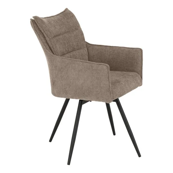 Lewis Set of 2 Carver Swivel Dining Chairs, Fabric 5