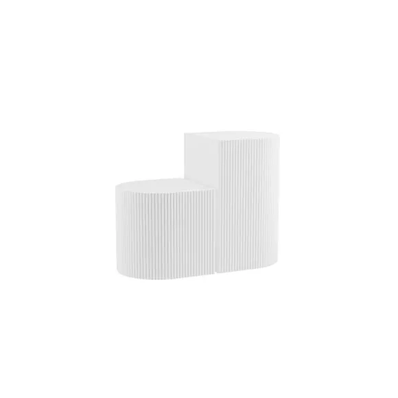 Return - Reed Set of 2 Side Tables, White 2