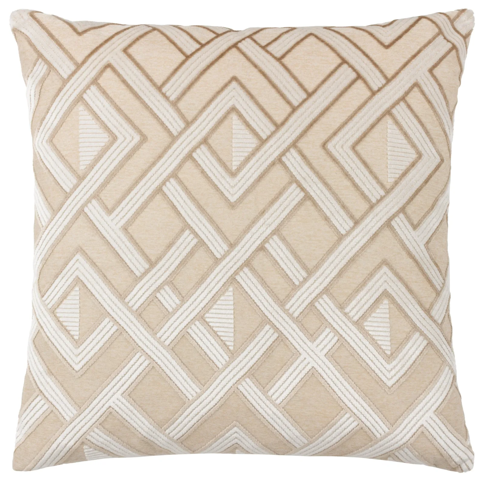 Paoletti Henley Geometric Velvet Cushion in Taupe 2