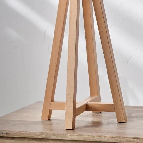Whitby Wood Tapered 4 Post Linen Table Lamp 2