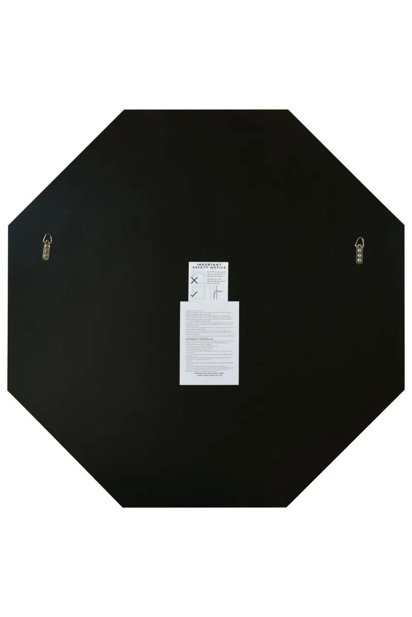 MirrorOutlet All Glass Modern Bevelled Octagonal Wall Mirror 39" X 39" 100x100CM in Silver 3